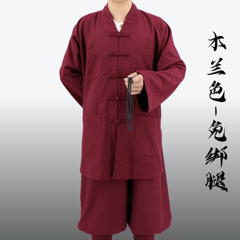 特价秋冬僧服免绑腿短褂套装男女毛呢加厚款出家人和尚服小褂僧衣