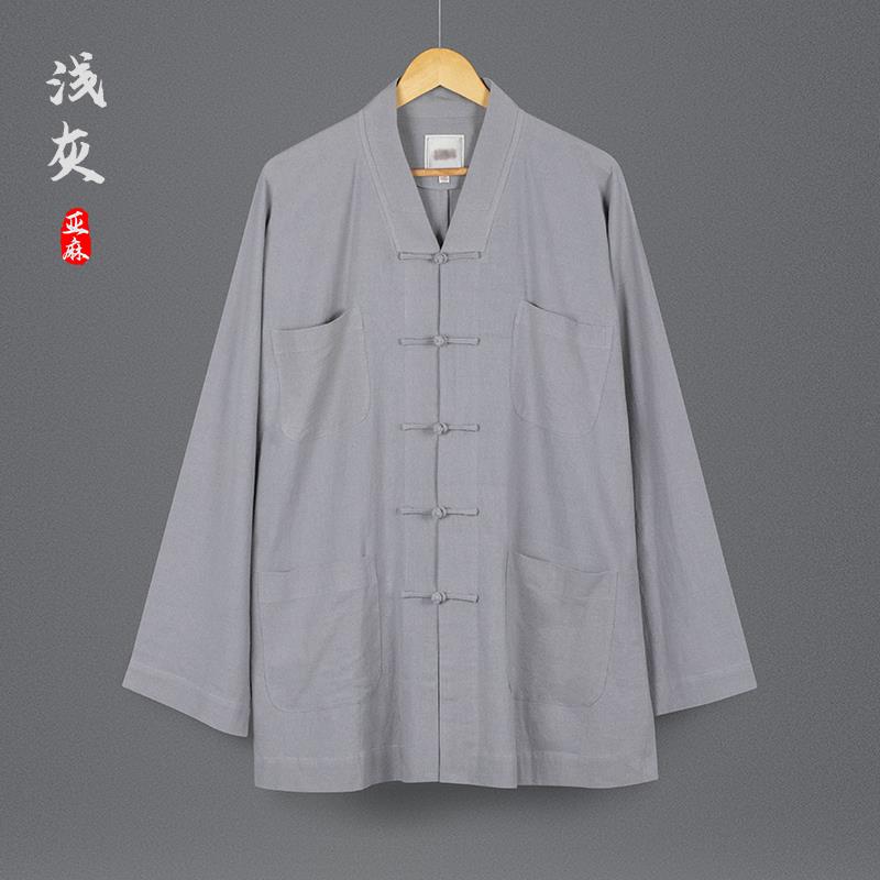 新款出家僧人短褂上衣春夏季僧服薄款透气小褂四季亚麻棉男女和尚