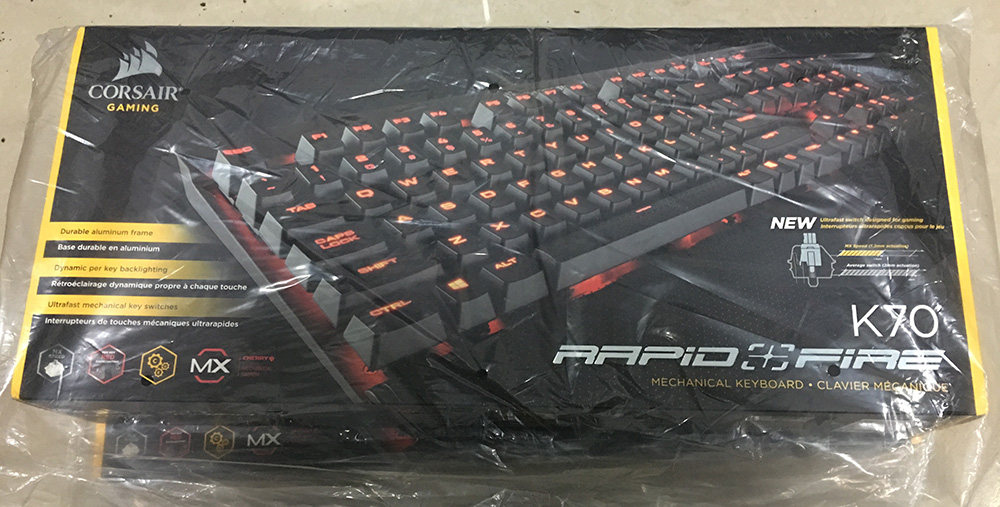 美商海盗船corsair gaming k70 rapidfire 红光银轴 机械游戏键盘