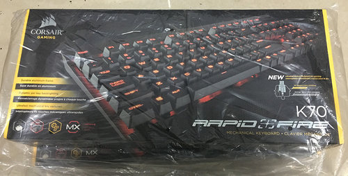美商海盗船Corsair Gaming K70 RAPIDFIRE 红光银轴 机械游戏键盘
