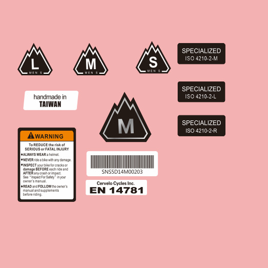 闪电山地尺码标贴纸