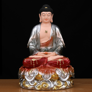 三宝佛释迦牟尼佛药师佛阿弥陀佛如来佛像家用供奉摆件树脂三世佛