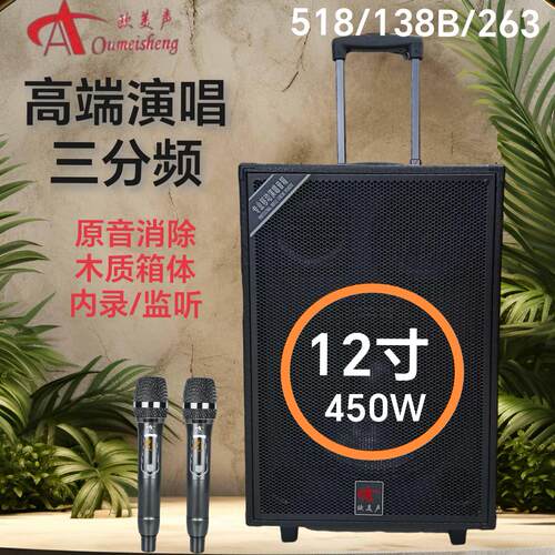 欧美声户外音箱263/138B/518三分频唱歌直播广场舞大功率拉杆音响