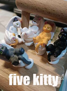 日式猫咪手办 马桶猫 喵星人 动物如厕造景玩具公仔摆件模型