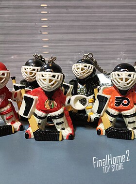 正版散货NHL冰球曲棍球黑鹰企鹅摆件钥匙扣球迷周边玩具玩偶人偶