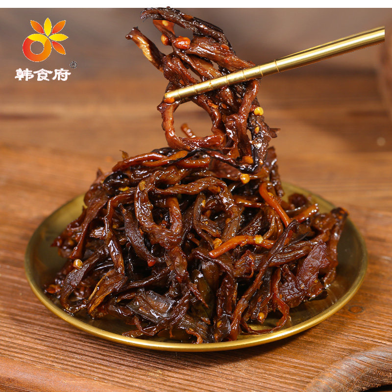 韩食府茄子干辣椒咸菜延边朝鲜族辣椒咸菜东北茄子干酱菜下饭菜 - 实物图