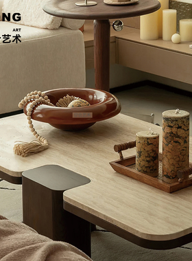 空合 新中式烛台托盘蜡烛高级感摆件 展厅客厅茶几装饰品美学陈列