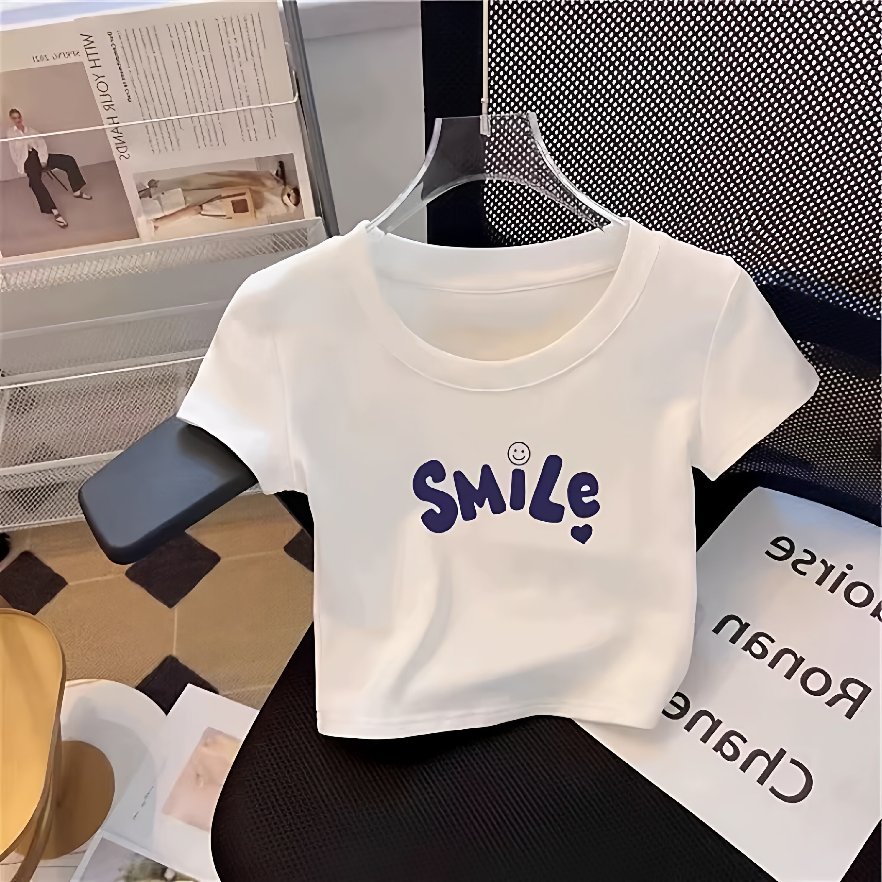 纯棉女童短袖T恤高腰露脐短袖夏季儿童白色短款半袖内搭上衣潮