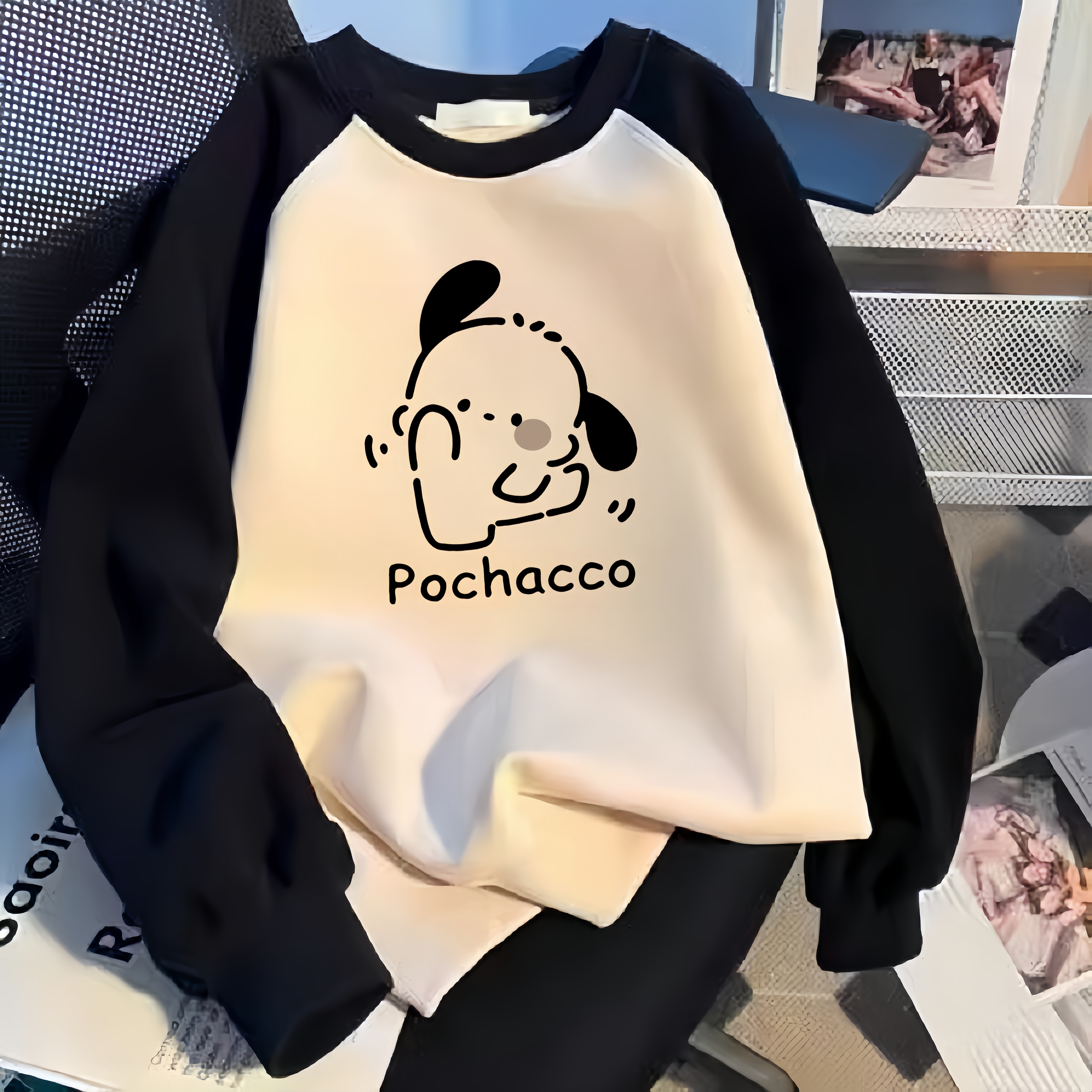 纯棉女童加绒加厚卫衣秋冬新款洋气插肩袖上衣中大童长袖打底衫