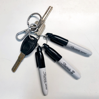 三福Sharpie迷你型马克笔高尔夫球笔带挂勾油性小支防水黑记号笔