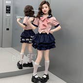 套装 短裙春装 夏装 儿童学院风cos服小公主裙子jk 2025新款 女童衬衫
