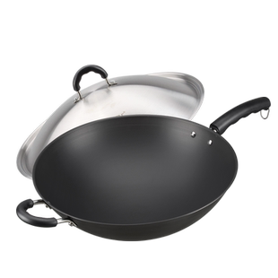 美思工房铁锅老式铁锅家用炒菜锅无涂层尖圆底炒锅铁锅燃气灶适用