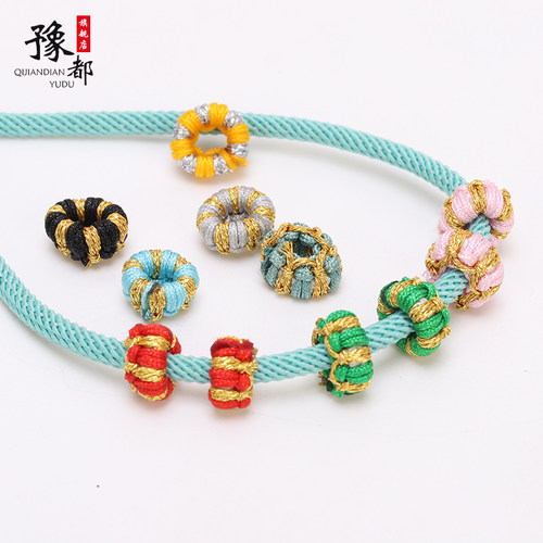 新款菠萝结平结金线结搭配隔珠