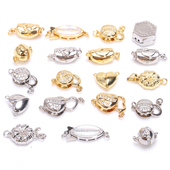 豫都轻奢珍珠项链扣手链链接头翡翠项链配件s925银镶钻镶嵌贝珠扣