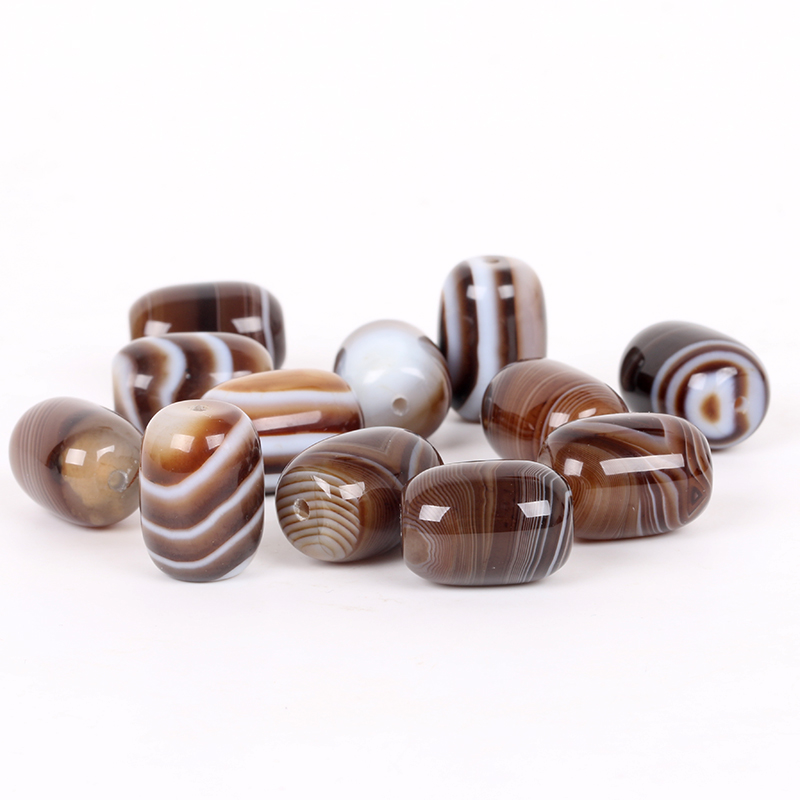 豫都咖啡条纹玛瑙桶珠缠丝玛瑙路路通隔珠手链项链佛珠腰珠顶珠