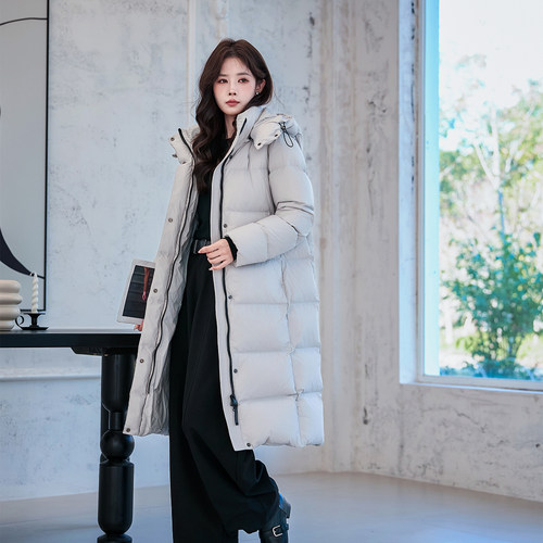 升级版中长款羽绒服女加厚白鸭绒