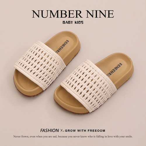 女童露趾拖鞋2025夏季新款童鞋小女孩休闲凉拖英伦洋气沙滩鞋防滑