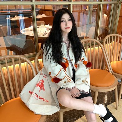 绣花 春装vcruan阿希哥RUAN系列羊驼球球刺绣重工外套