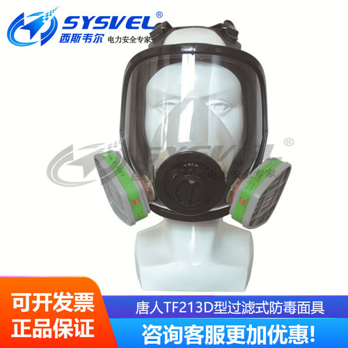 唐人TF-213D防毒面具全脸面罩化工厂喷漆打农药防甲醛全面罩