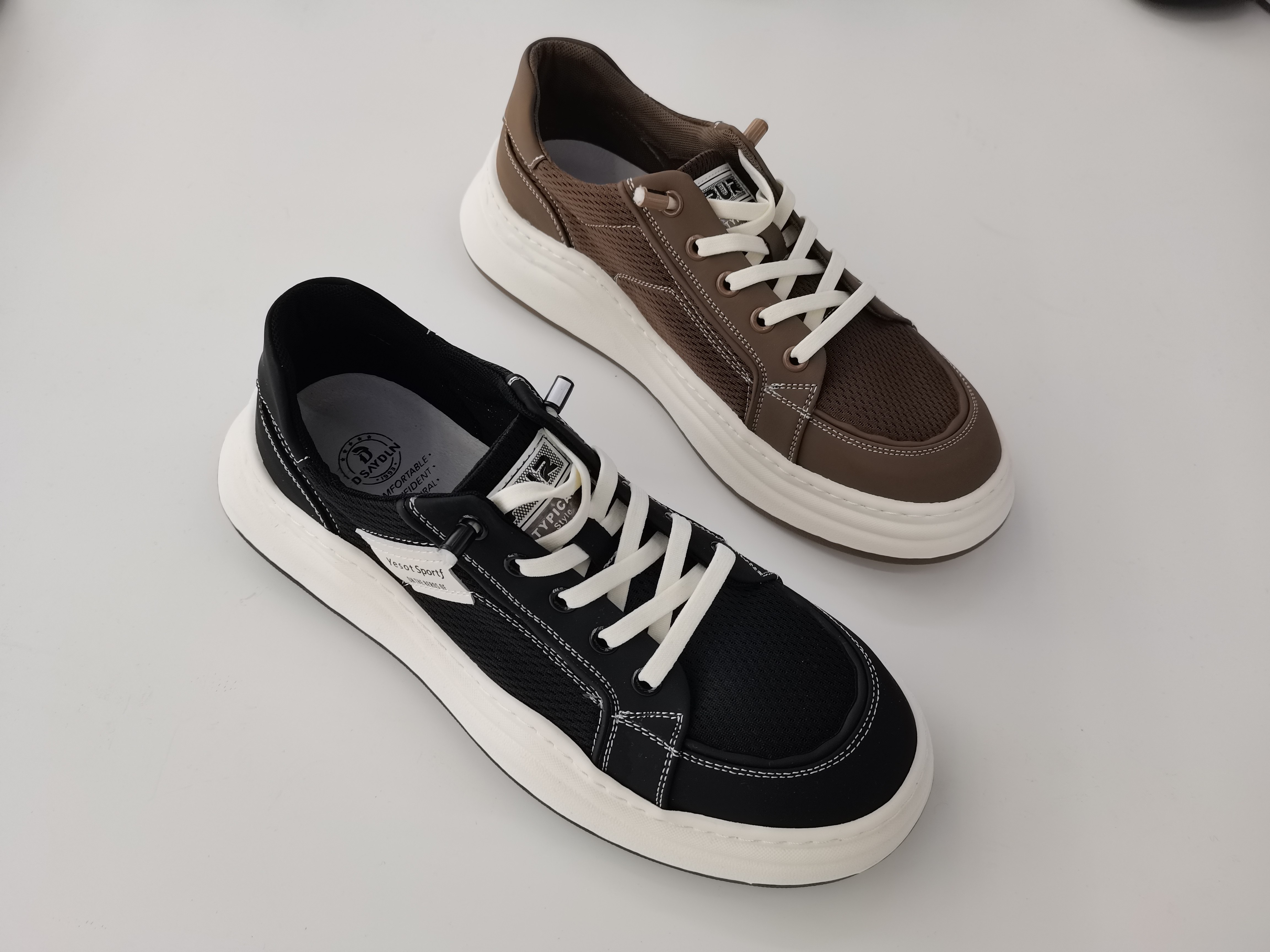 德赛帝伦男鞋休闲男网布鞋2024春季新款百搭系带圆头轻便男滑板鞋,流行男鞋,休闲板鞋,淘宝优惠券,粉丝福利购,淘宝优惠卷