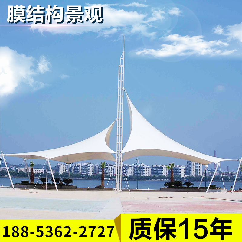 晟瑞膜结构景观棚户外体育看台棚汽车棚遮阳棚pvdf张拉膜钢膜布棚