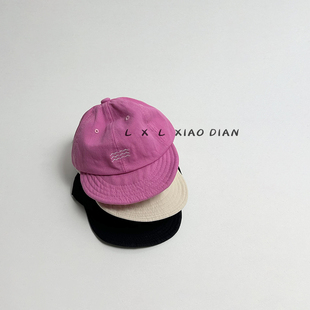 韩国女宝宝鸭舌帽个性波浪刺绣软檐帽子男童中小童洋气穿搭棒球帽