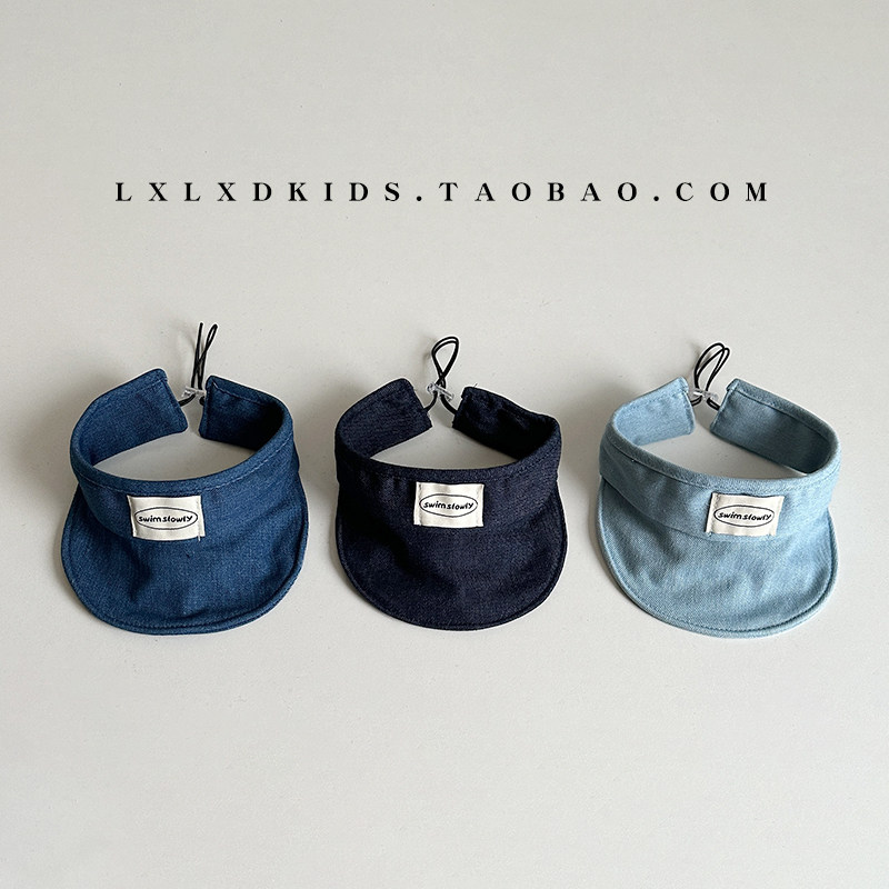 婴儿帽子男童夏季洋气小布标空顶防晒帽婴幼儿女宝宝小月龄太阳帽