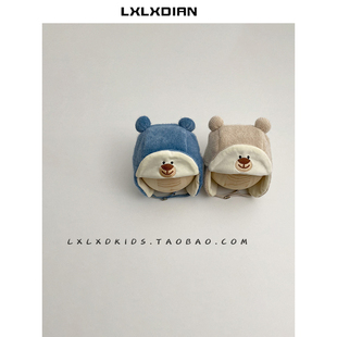 可爱小熊宝宝雷锋帽秋冬保暖护耳帽男女小童加厚防风防寒婴儿帽子