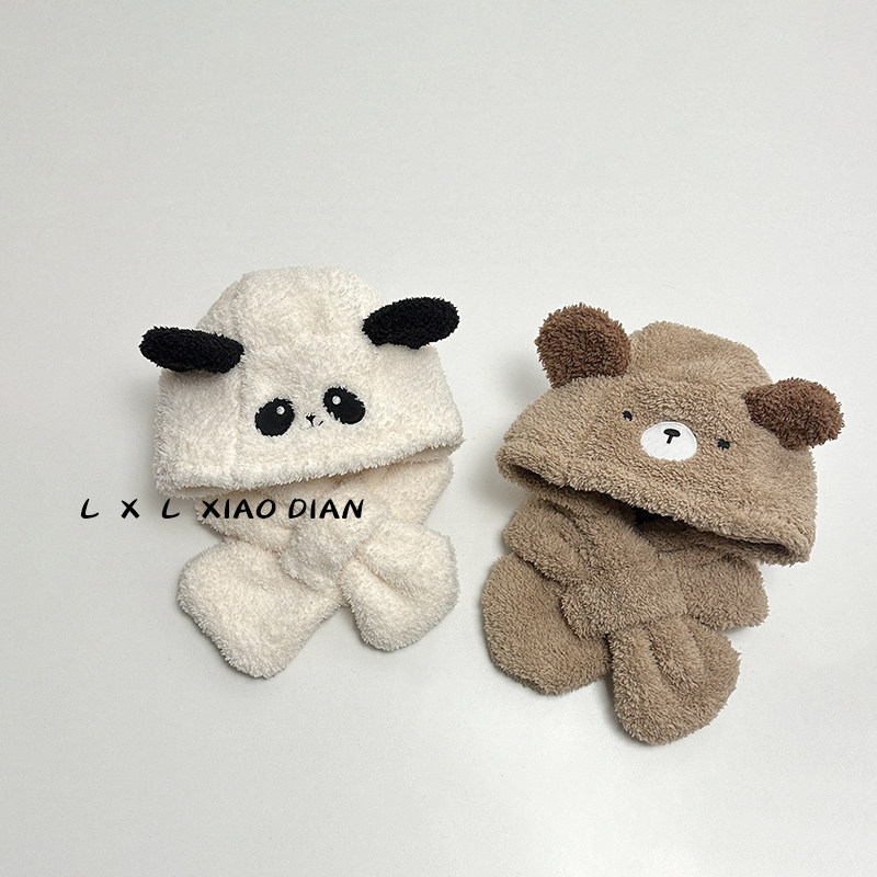 儿童帽子围巾一体套装毛绒加厚保暖护耳帽男童女孩户外宝宝包头帽,童装/婴儿装/亲子装,多件套 帽子、围巾、手套等组合,淘宝优惠券,粉丝福利购,淘宝优惠卷