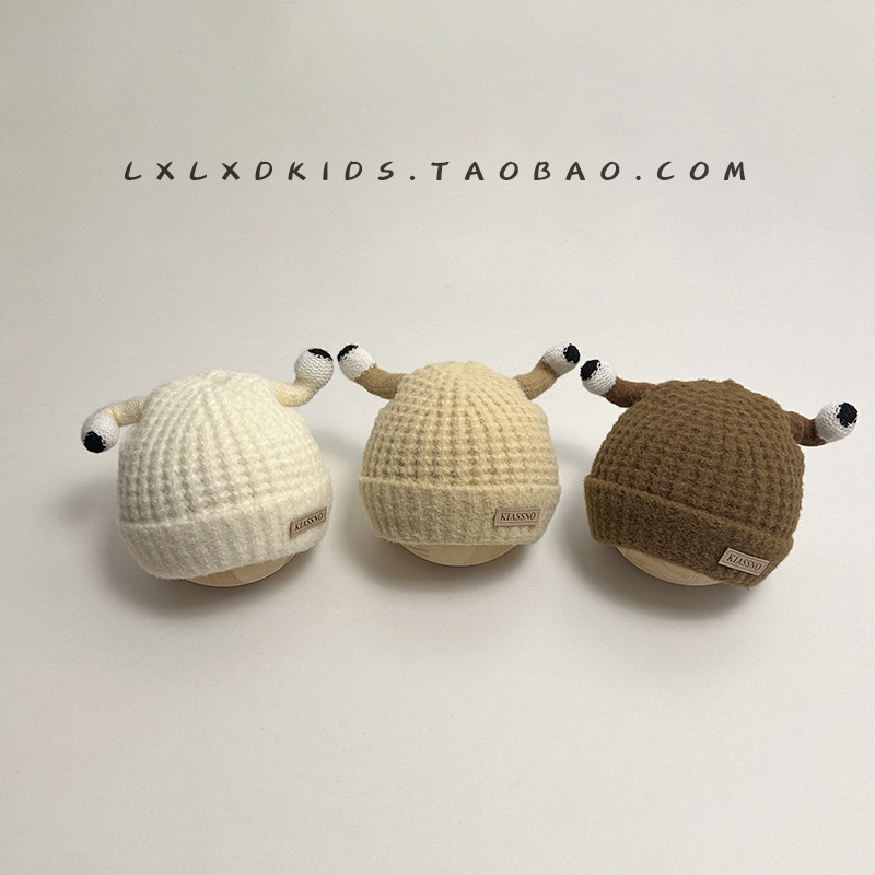 搞怪宝宝帽子双层防风保暖毛线帽