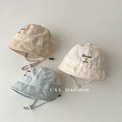 婴儿遮阳帽夏网眼透气防晒渔夫帽