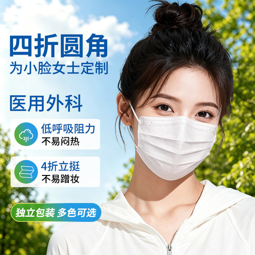 小脸女士医用外科高颜值口罩黑色