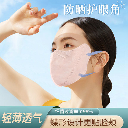 口罩轻薄款透气3d立体医用一次性医疗防晒护眼角成人高颜值独立装