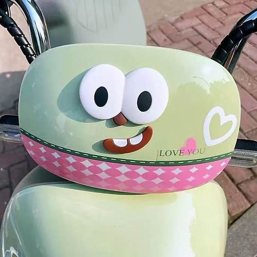 可爱大眼睛笑脸车贴电动车装饰小配件搞怪表情小摆件改装饰品贴纸