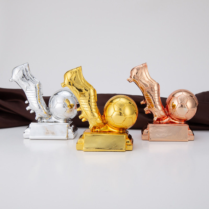 世界杯定制足球金靴奖 2020新款树脂电镀奖杯 球迷比赛用品射手奖