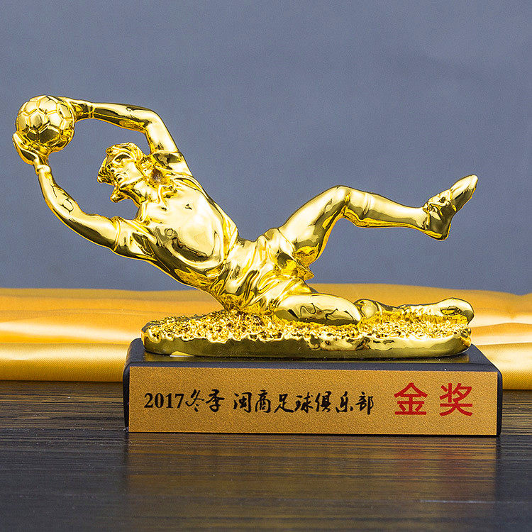 足球比赛守门员奖杯 世界杯门将金手套奖杯定制大号最 佳门将包邮