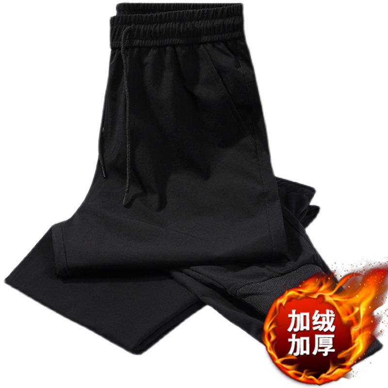 冬加绒加厚男休闲运动跑步长裤修身大码小脚哈伦收口K001加绒-P13,男装休闲裤,星座1402-1