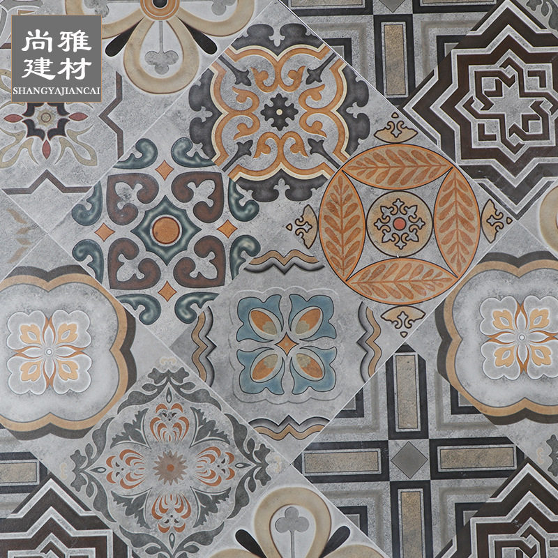 灰色花砖300300北欧瓷砖厨房卫生间厕所浴室墙砖地砖仿古砖LH3008