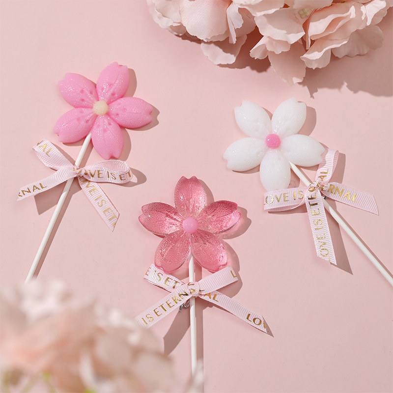 樱花棒棒糖礼盒装春天桃花食品糖果高颜值网红美味装饰生日礼物