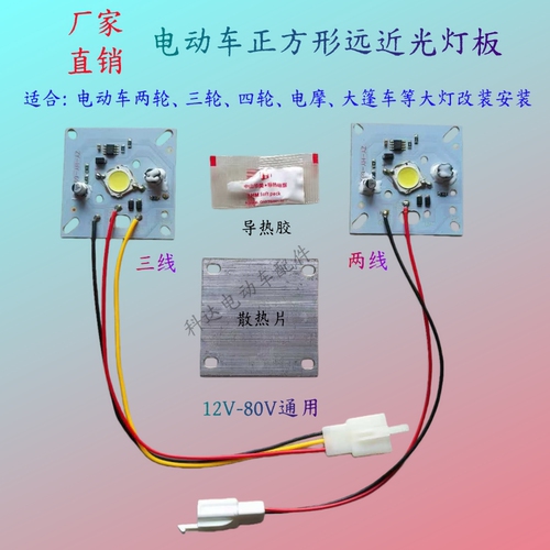 电动三轮车四轮大灯灯板灯芯