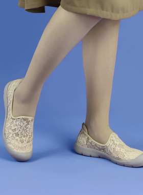 轻便休闲女鞋舒适软底一脚蹬妈妈鞋子女网状透气平底复古单鞋1113