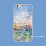 Применимый iPhonexs защитный обложка 13 Apple 8p Case Case Renoo Mifa Painting Riverside All -Inclusive Set Oppor17