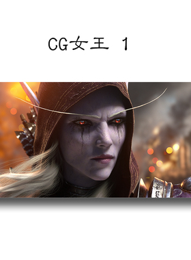 WOW魔兽世界怀旧部落女王希尔瓦娜斯游戏直播间背景油画布装饰画
