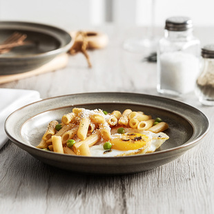 速发盘子盘盘家用陶瓷草帽汤日式高级感意意盘酒店沙拉盘碟面境菜