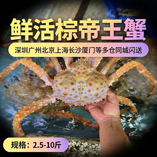 鲜活红蟹棕蓝帝王蟹新鲜海鲜水产特超大皇帝椰子蜘蛛俄罗斯长脚蟹