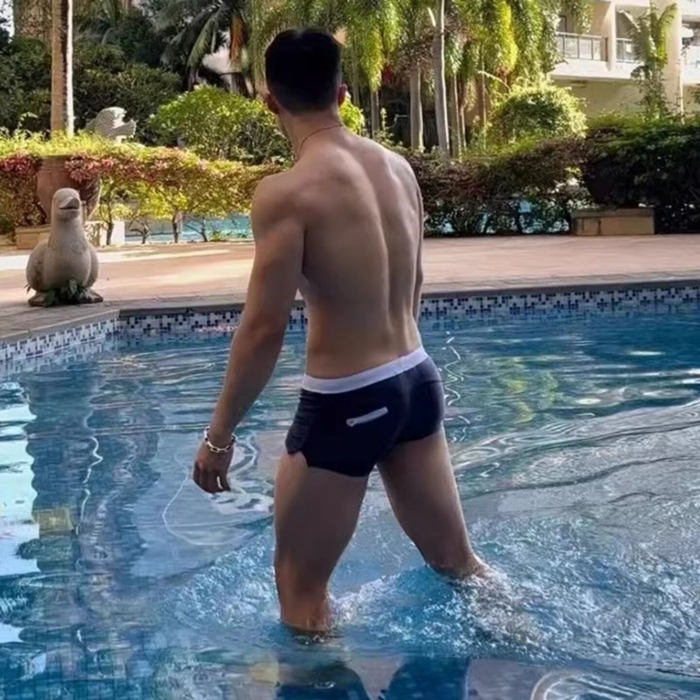 男士性感防尴尬口袋设计泳裤