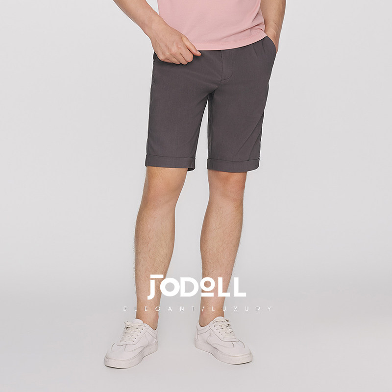JODOLL乔顿【莱赛尔亚麻】短裤男夏季潮流休闲弹力透气修身五分