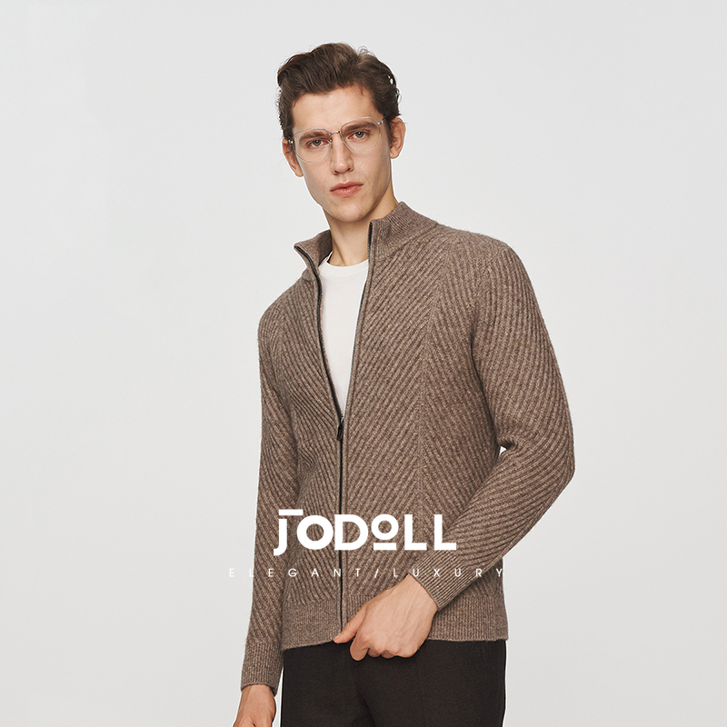 牦牛绒开衫JODOLL半高领