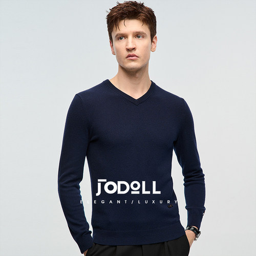 保暖羊绒衫JODOLL山羊绒休闲V领