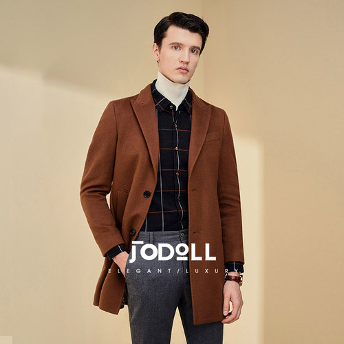 保暖中长款大衣JODOLL100%绵羊毛